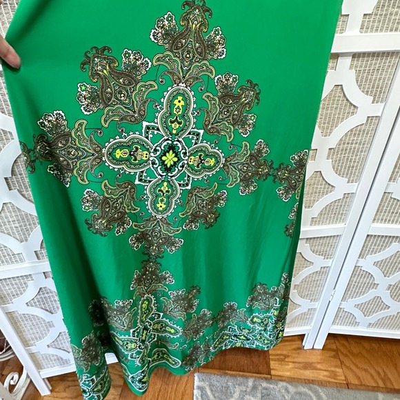 INC International Concepts Y2K Boho Babydoll Maxi Dress Womens M Paisley Maximal - Picture 3 of 9